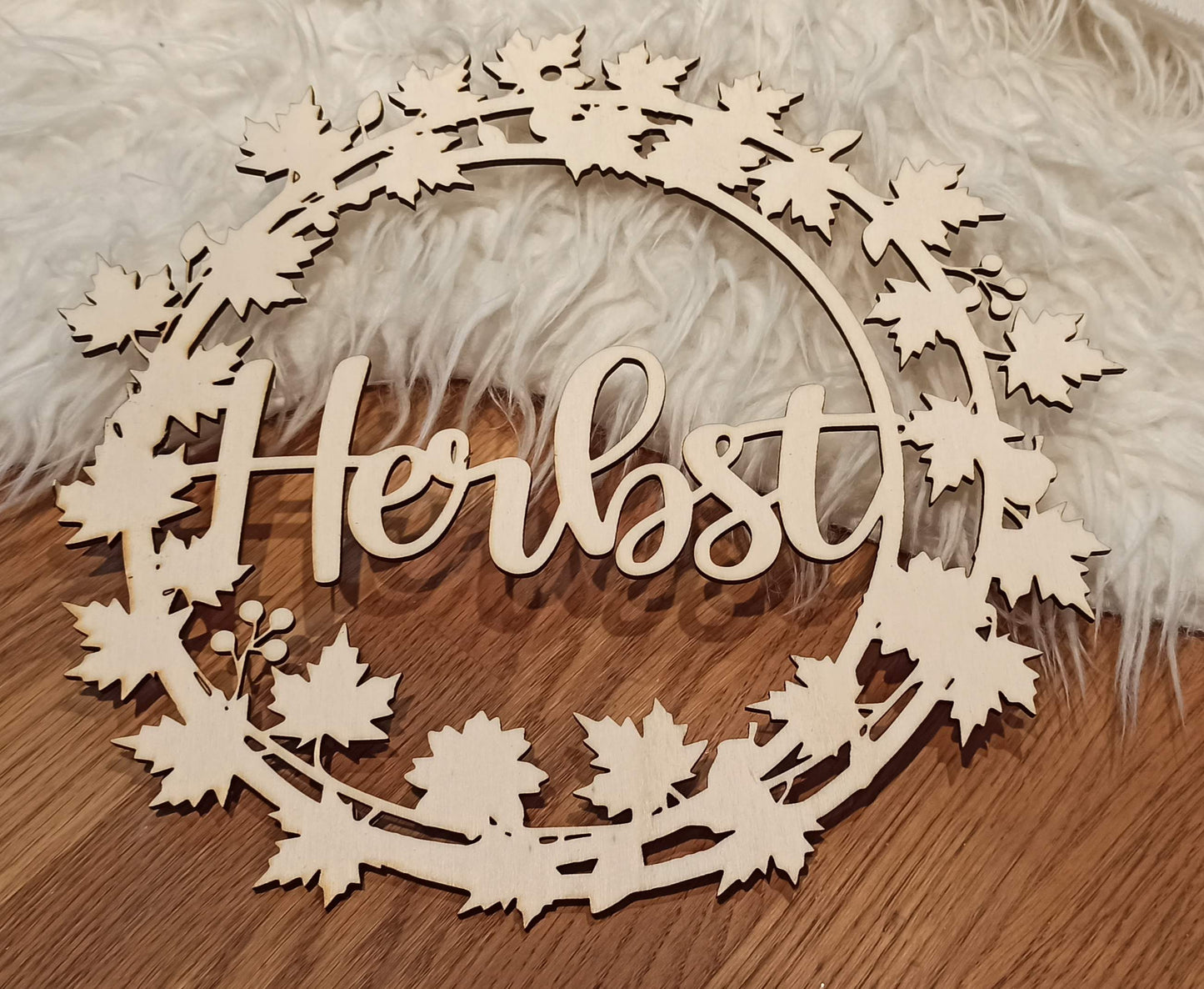 30_Laser | Herbst Kranz Ahorn | Türkranz | Vorlage | Laser Cut | SVG zum Download